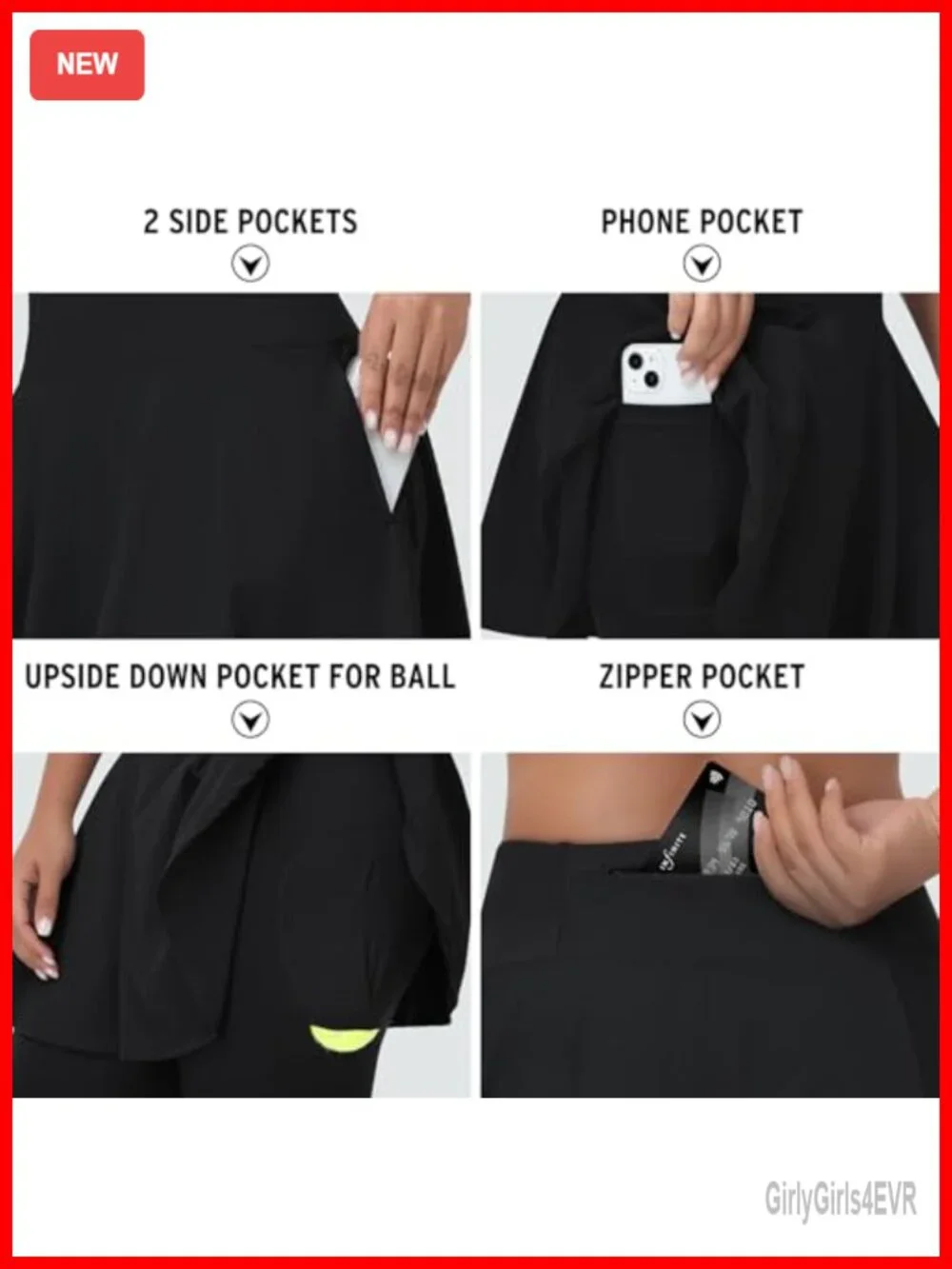 Women's Skirted Leggings with Pockets High Waisted Pleated Athletic Skort